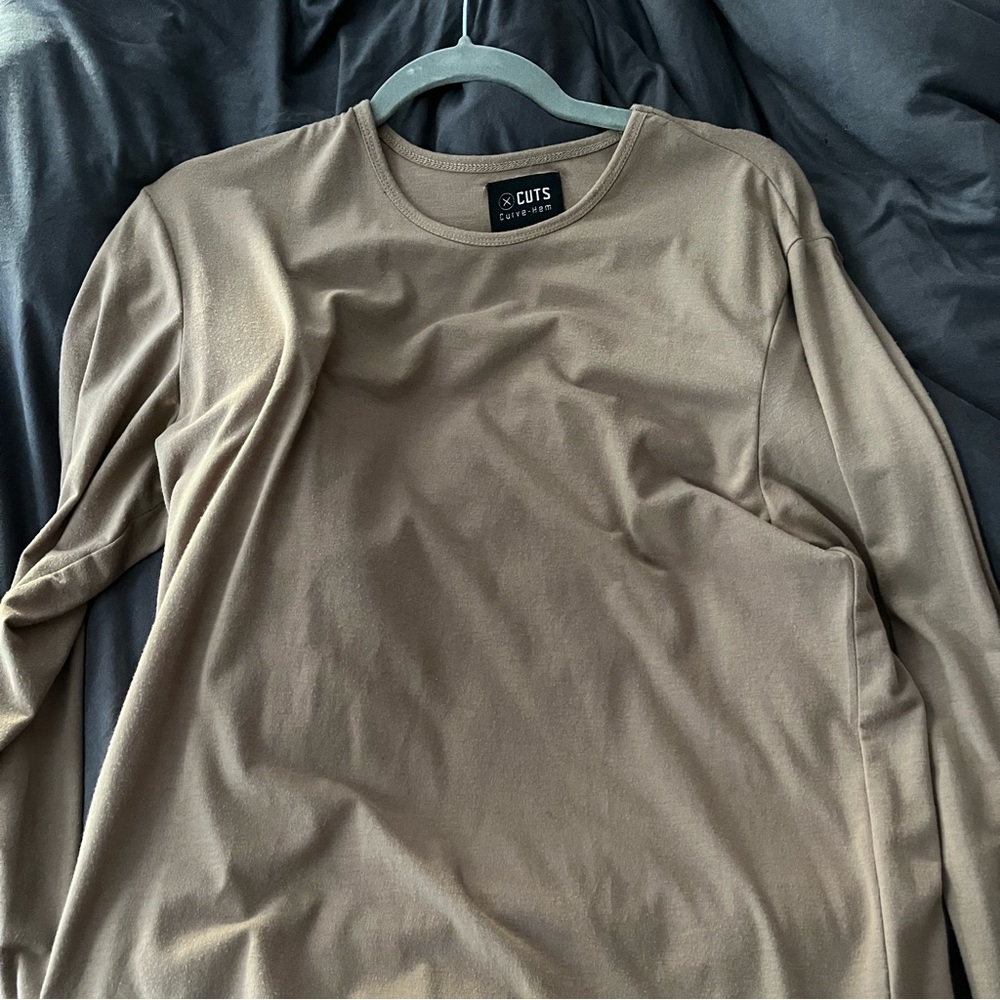Cuts brown long sleeve shirt